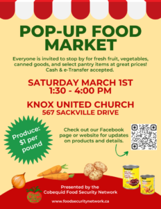 Pop-up Food Market in Sackville Nova Scotia